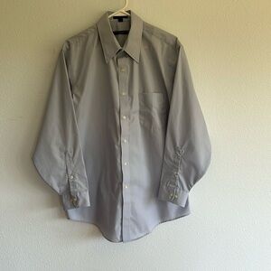 Geoffrey Beeene Quick Dry 16 1/2 Fitted Lt Gray Dress Shirt
